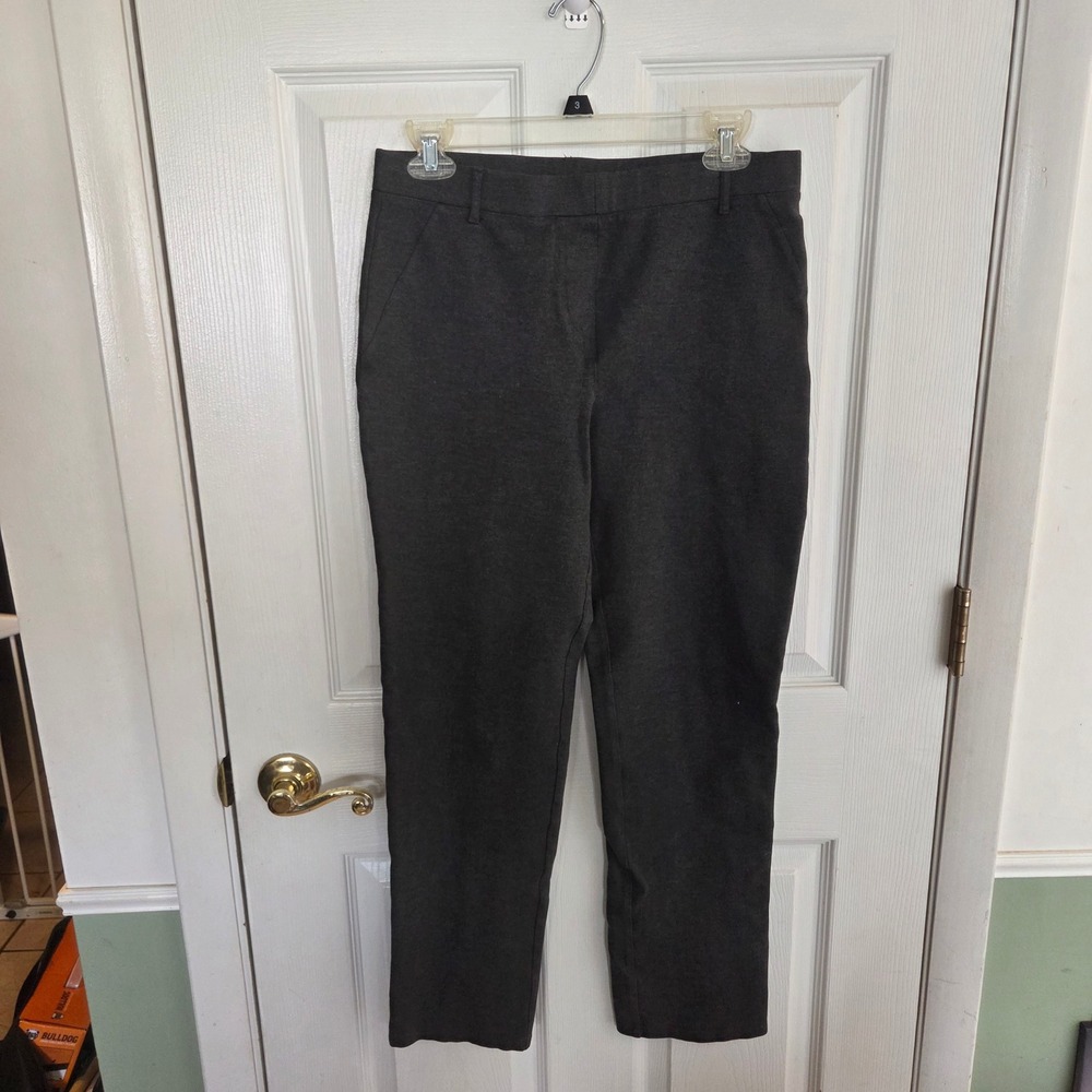 Quince Womens Medium Ultra-Stretch Ponte Straight Leg Pants Charcoal Gray Office